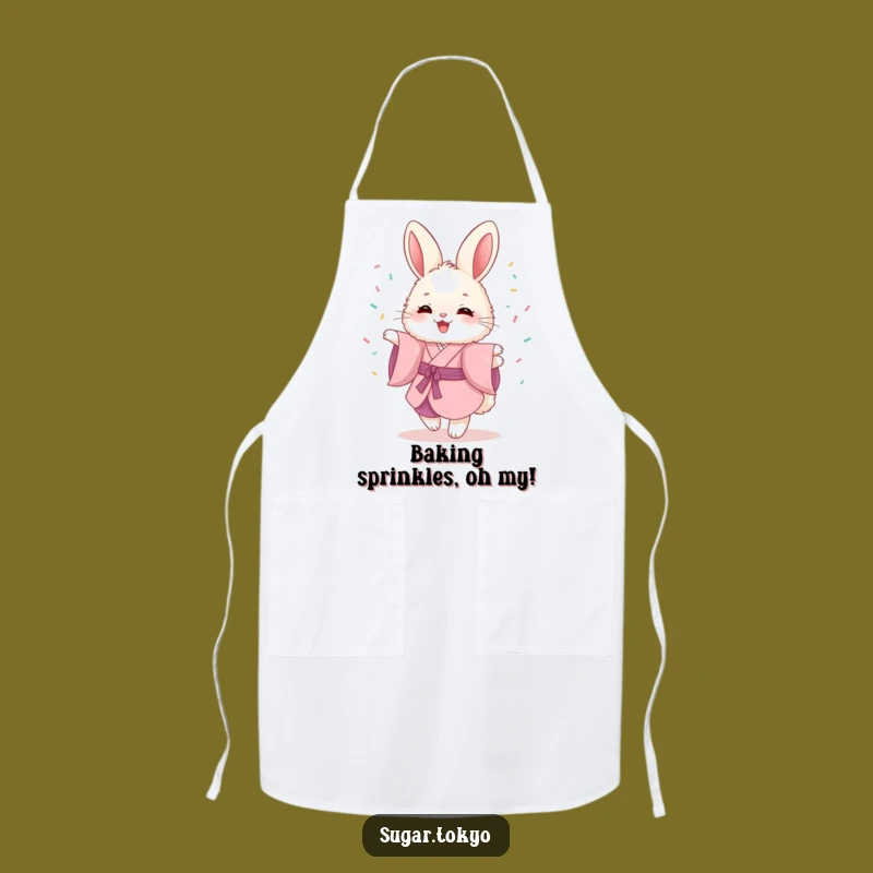 Funny Bunny Kimono Apron - Bake with Joy, Hilarious Gift!