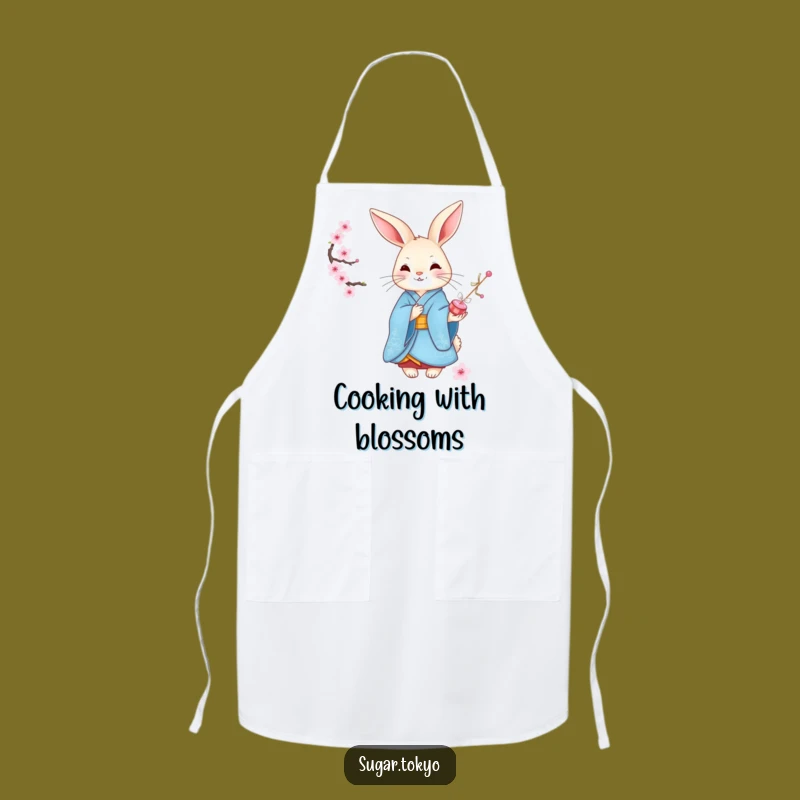 Funny Graceful Rabbit Kimono Apron - Chic and Hilarious Kitchen Accessory