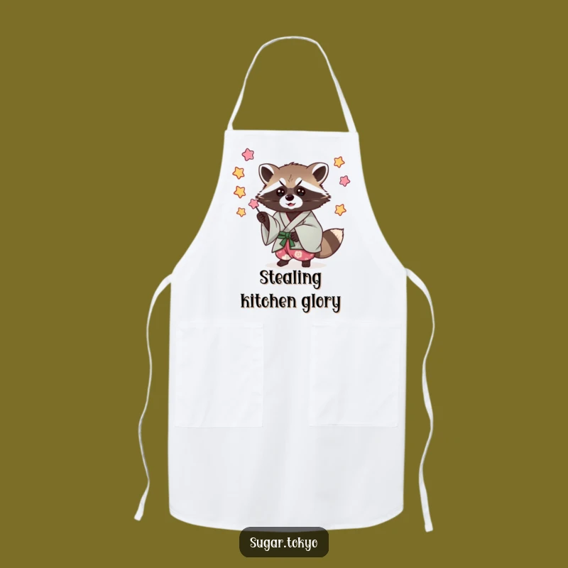 Funny Raccoon Kimono Apron - Snack Master, Hilarious Gift!