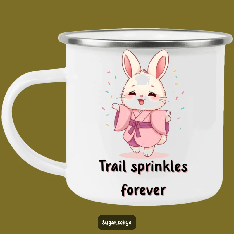 Funny Bunny Kimono Camping Mug - Happy Trails, Hilarious Gift!