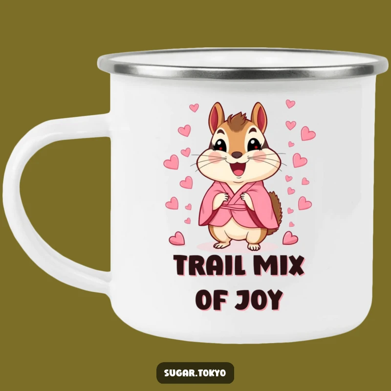 Funny Chipmunk Kimono Camping Mug - Rustic Candy Heart Scatter Camp Cup Gift!