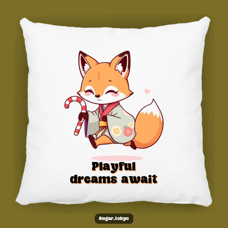 Funny Fox Kimono Pillow: Cozy Playful Fox Cushion, Sweet Funny Gift Accent