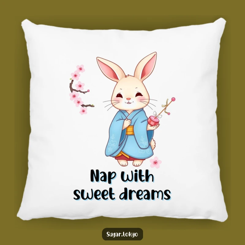 Funny Graceful Rabbit Kimono Pillow - Soft and Hilarious Comfort Accent