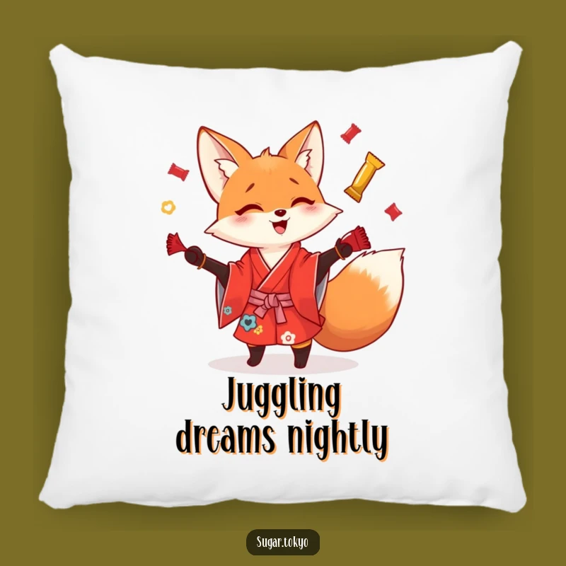 Funny Playful Fox Candy Wrapper Pillow - Soft and Hilarious Comfort Accent