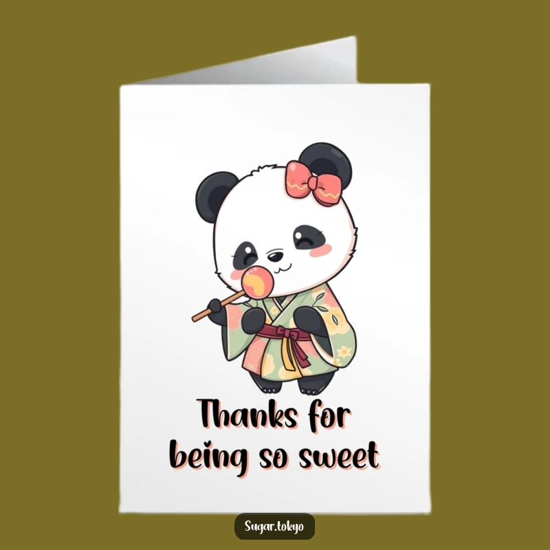 Free Printable Thank You Card: Happy Panda Offers Sweet Thanks
