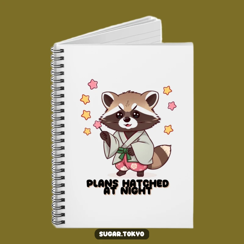 Funny Raccoon Kimono Notebook - Jot Down Your Shenanigans!