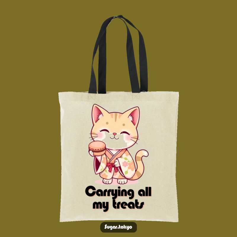 Funny Floral Kimono Cat Tote Bag - Chic & Hilarious Everyday Carry!