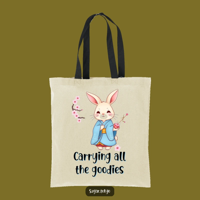 Funny Graceful Rabbit Kimono Tote Bag - Elegant and Hilarious Carry-All